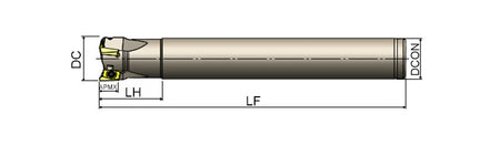 AKKO AEM90-RT S-System End Mill - dimension drawing