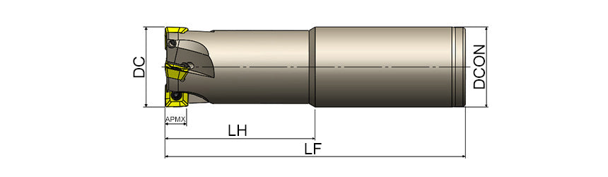 AKKO AEM90-SE S-System End Mill - dimension drawing