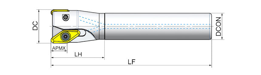 AKKO AEM90-VC2205-H S-System End Mill - dimension drawing