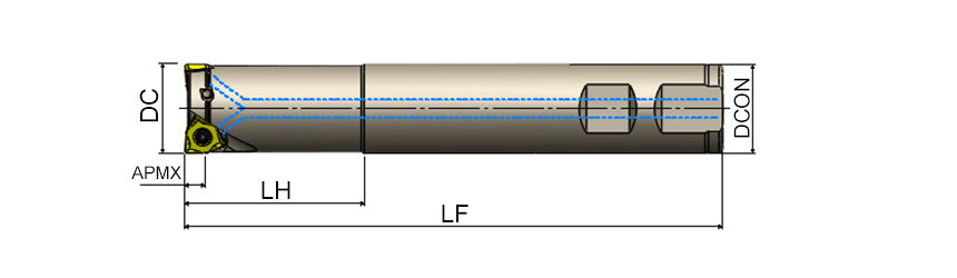 AKKO AEM90-WN S-System End Mill - dimension drawing