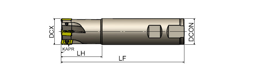 AKKO AEM90-XC S-System End Mill - dimension drawing