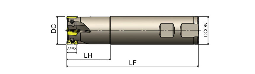 AKKO AEM90-XO S-System End Mill - dimension drawing