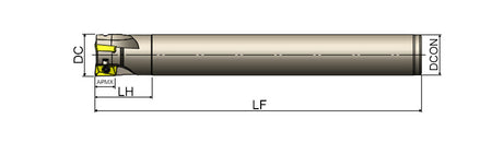AKKO AEM90-ZP S-System End Mill - dimension drawing