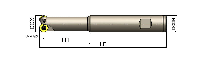 AKKO AEMR-RY S-System Face and Copy End Mill - dimension drawing