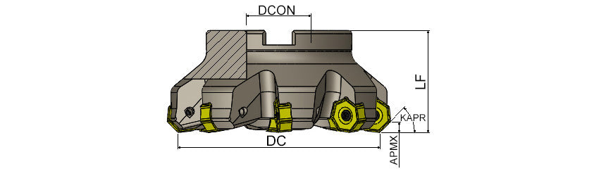 AKKO AFM45-NN Face Mill - dimension drawing