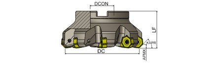 AKKO AFM45-NN Face Mill - dimension drawing