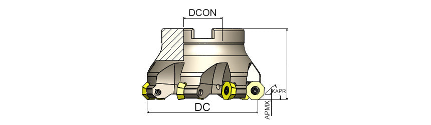 AKKO AFM43-OD Face Mill - dimension drawing