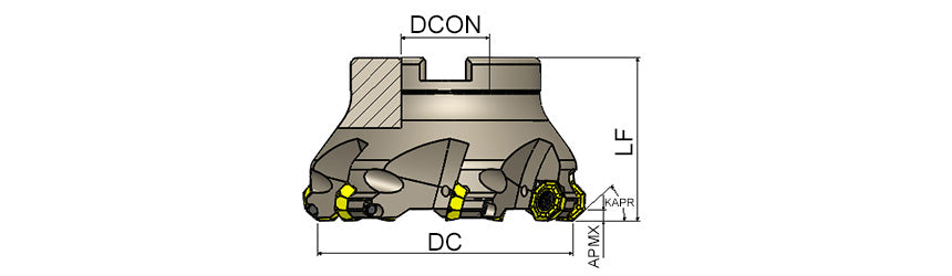AKKO AFM43-OF Face Mill - dimension drawing