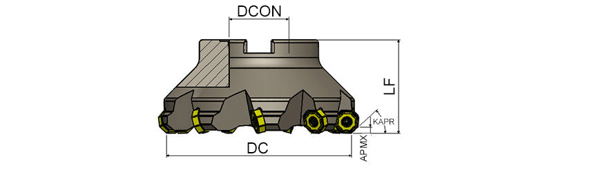 AKKO AFM43-ON Face Mill - dimension drawing