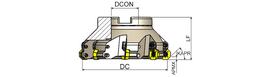AKKO AFM43C-OD C-System Face Mill - dimension drawing