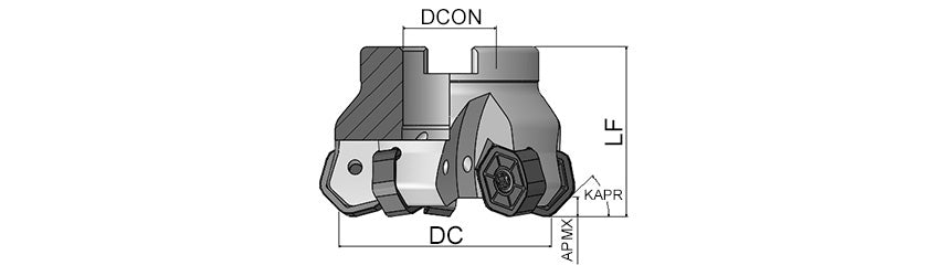 AKKO AFM45L-HN Face Mill - dimension drawing