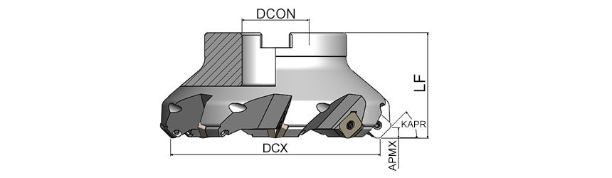 AKKO AFM45-SE Face Mill - dimension drawing