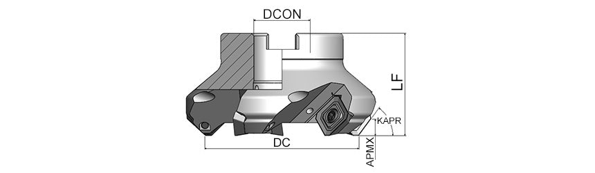 AKKO AFM45S-SE13 Face Mill - dimension drawing