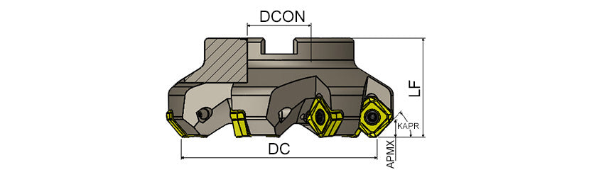 AKKO AFM45-SA Face Mill - dimension drawing
