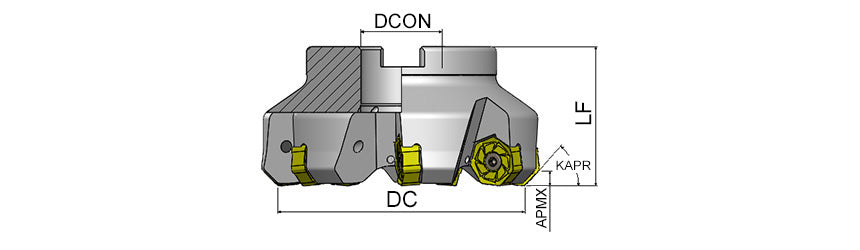 AKKO AFM45-XN Face Mill - dimension drawing