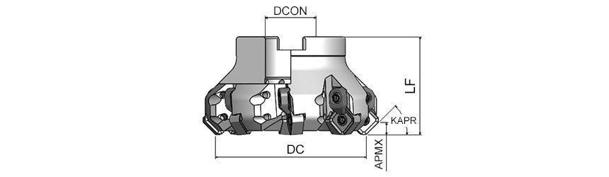 AKKO AFM45CL-SN1206 C-System Face Mill - dimension drawing