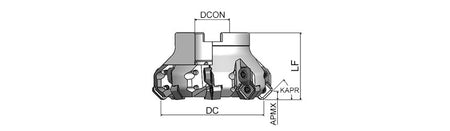 AKKO AFM45CL-SN12 C-System Face Mill - dimension drawing