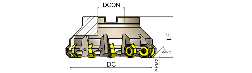 AKKO AFM45C-ON C-System Face Mill - dimension drawing