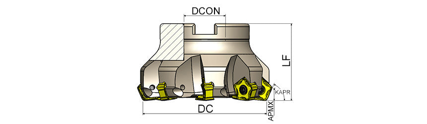 AKKO AFM66-PN Face Mill - dimension drawing