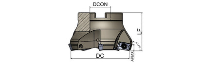 AKKO AFM75-AP Face Mill - dimension drawing