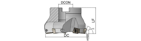 AKKO AFM75-XO Face Mill - dimension drawing
