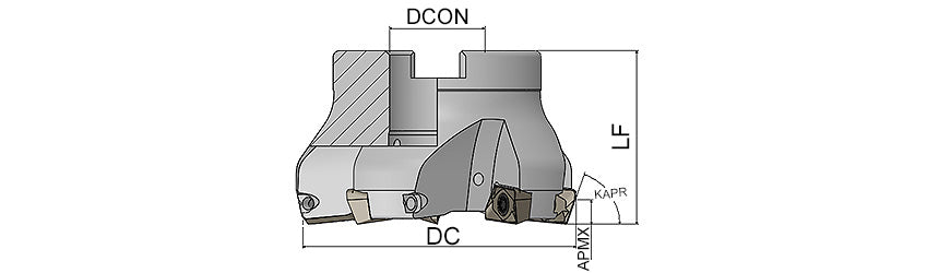 AKKO AFM75-XO Face Mill - dimension drawing