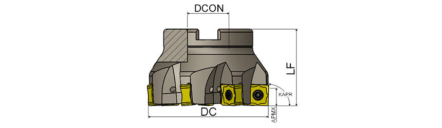 AKKO AFM88-SN1306 Face Mill - dimension drawing