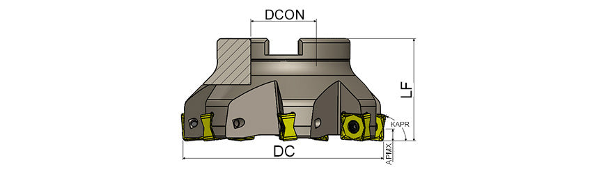 AKKO AFM88-SN1305 Face Mill - dimension drawing