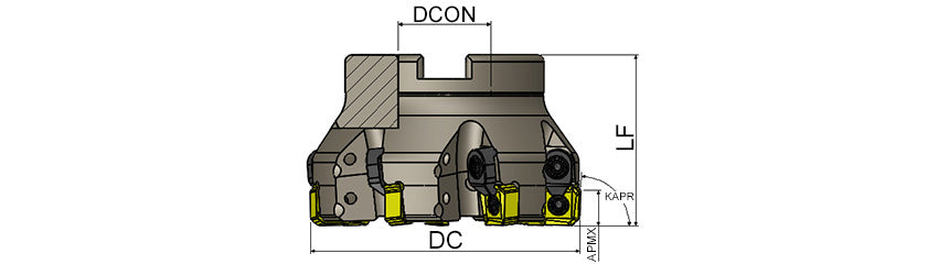 AKKO AFM88C-SN12Z C-System Face Mill - dimension drawing