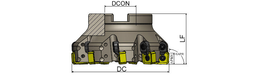 AKKO AFM88C-SN1206 C-System Face Mill - dimension drawing