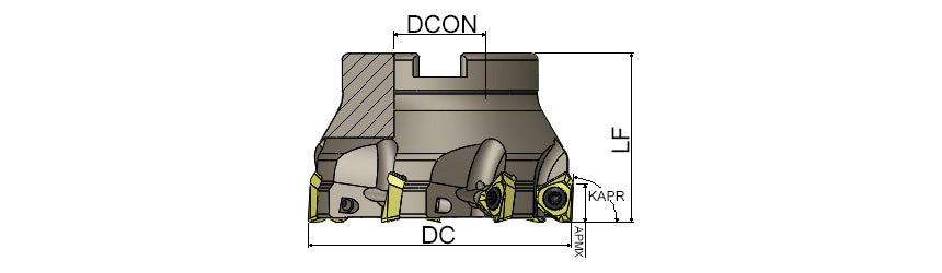 AKKO AFM90-3P Face Mill - dimension drawing