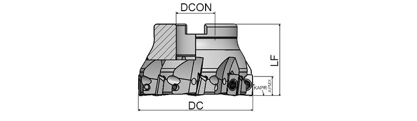 AKKO AFM90-AD1505D Face Mill - dimension drawing
