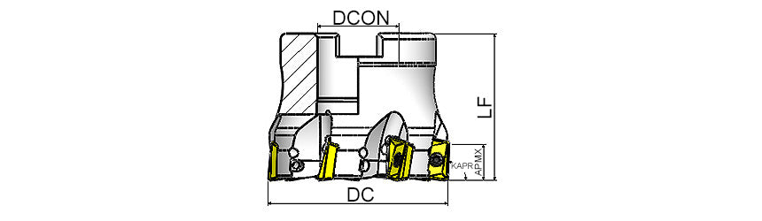 AKKO AFM90-AD10T3 Face Mill - dimension drawing