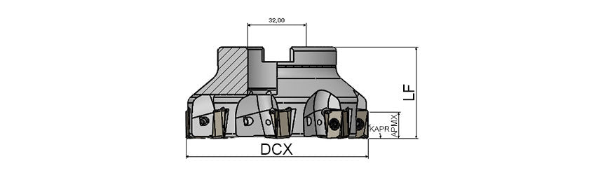 AKKO AFM90-AN Face Mill - dimension drawing
