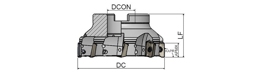 AKKO AFM90-AP1705 Face Mill - dimension drawing