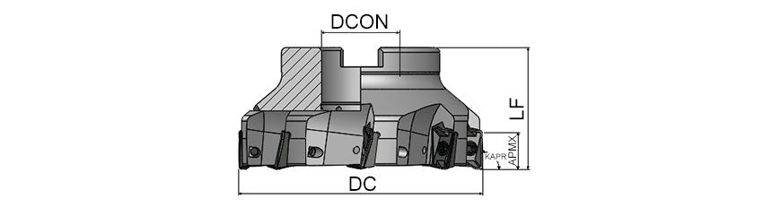 AKKO AFM90-AX Face Mill - dimension drawing