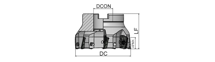 AKKO AFM90-BD Face Mill - dimension drawing