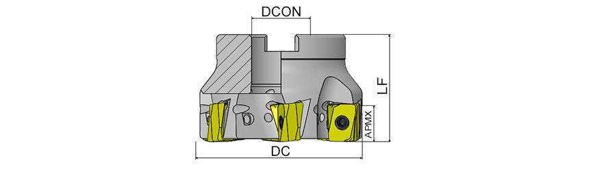 AKKO AFM90L-LN1306W Face Mill - dimension drawing