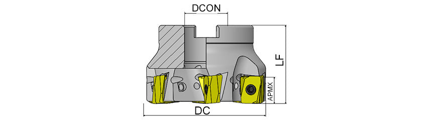 AKKO AFM90L-LN1307 Face Mill - dimension drawing