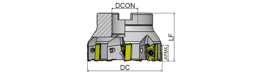 AKKO AFM90-LN15T6 Face Mill - dimension drawing