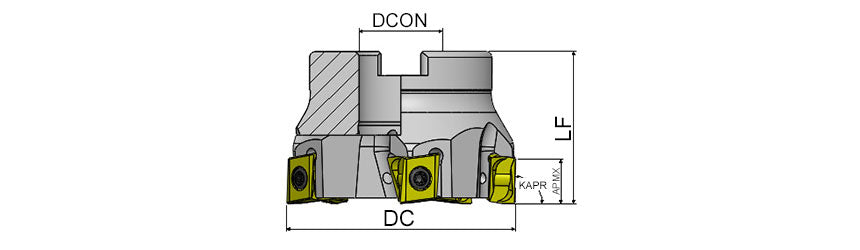AKKO AFM90-LO09-LO12 Face Mill - dimension drawing