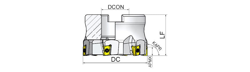 AKKO AFM90-LO08 Face Mill - dimension drawing