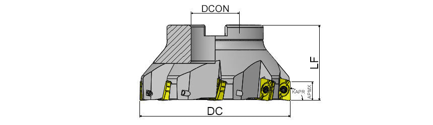AKKO AFM90-R390 Face Mill - dimension drawing