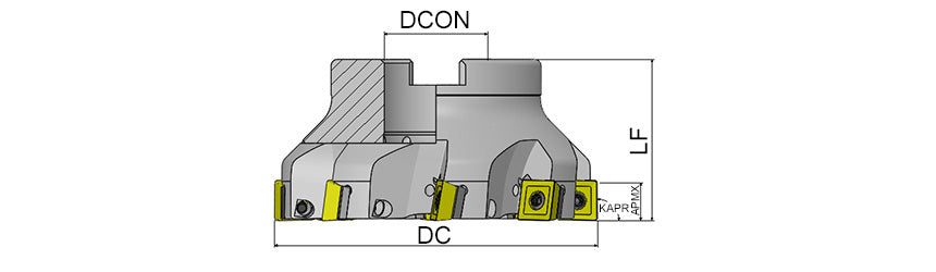 AKKO AFM90S-SD Face Mill - dimension drawing