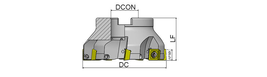 AKKO AFM90-SD-H Face Mill - dimension drawing