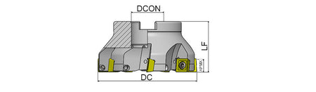 AKKO AFM90-SD-H Face Mill - dimension drawing