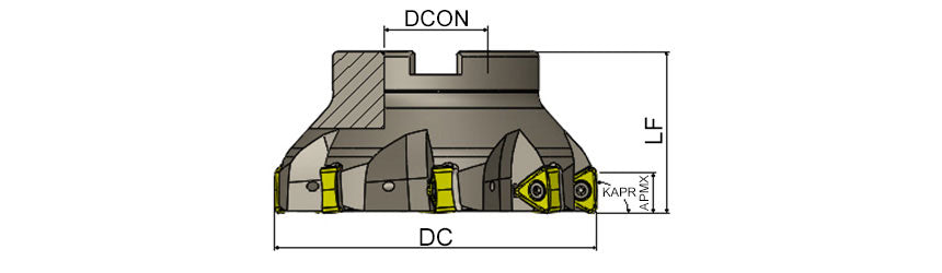 AKKO AFM90-TN Face Mill - dimension drawing