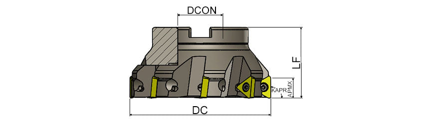 AKKO AFM90-TP Face Mill - dimension drawing