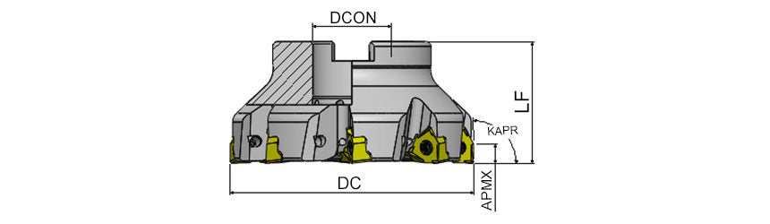 AKKO AFM90-XN Face Mill - dimension drawing