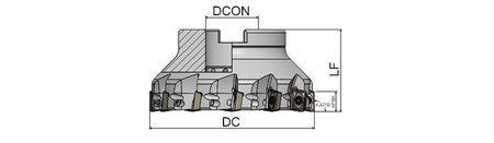 AKKO AFM90-XO Face Mill - dimension drawing